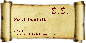 Dézsi Dominik névjegykártya